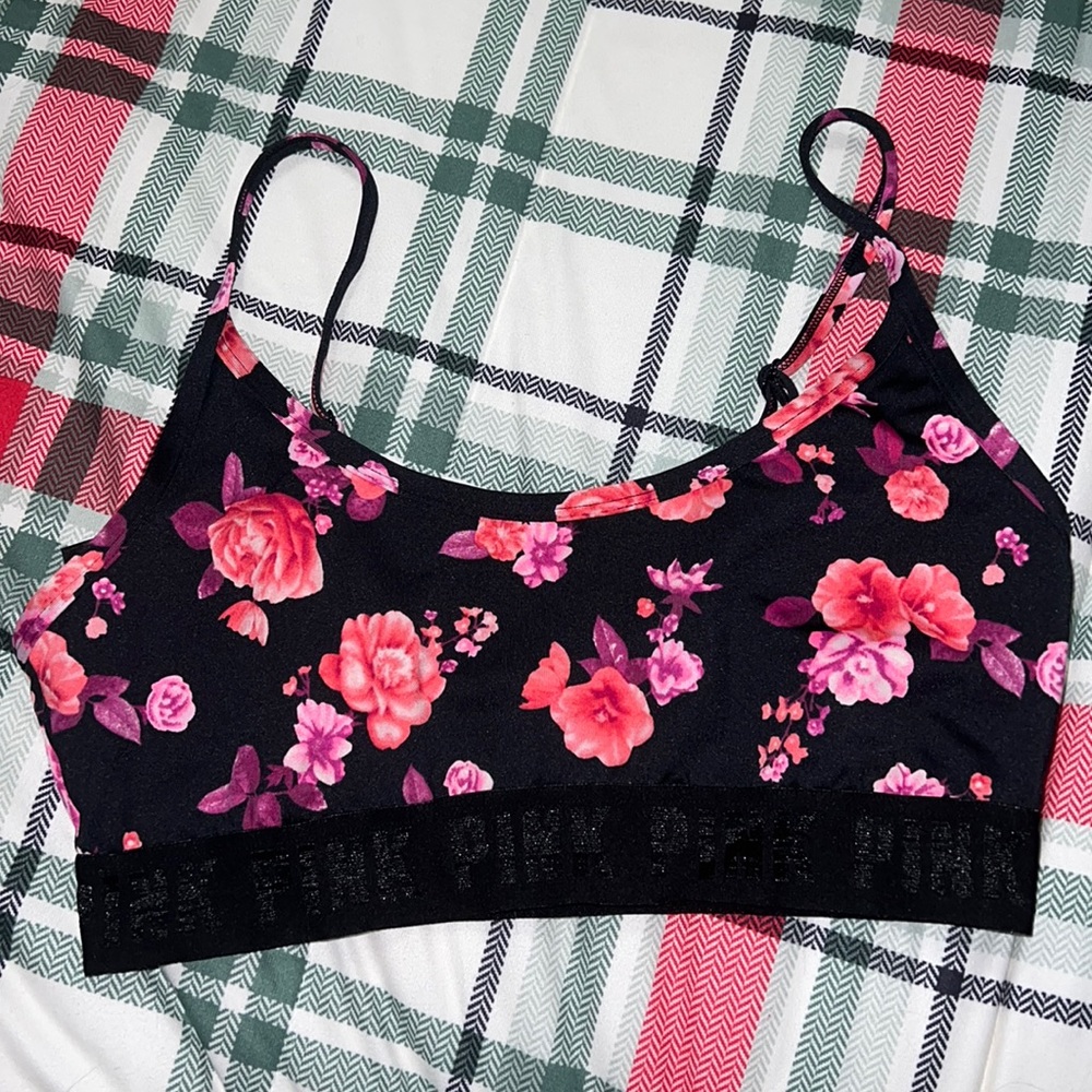 Pink sports bra